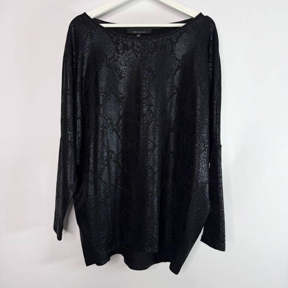 White House Black Market WHBM Black Dolman Snake Print Tunic - US Women’s L